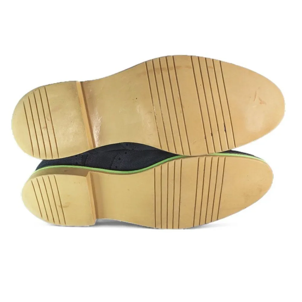 Banana Republic Taylor Wingtip Suede Oxfords Navy‎ / Lime Men's 10M